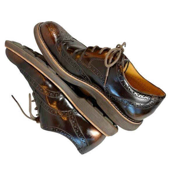 Sperry Mens Oxford Wingtip Shoes Top Sider Gold Cup Bellingham Size 7.5M Loafers